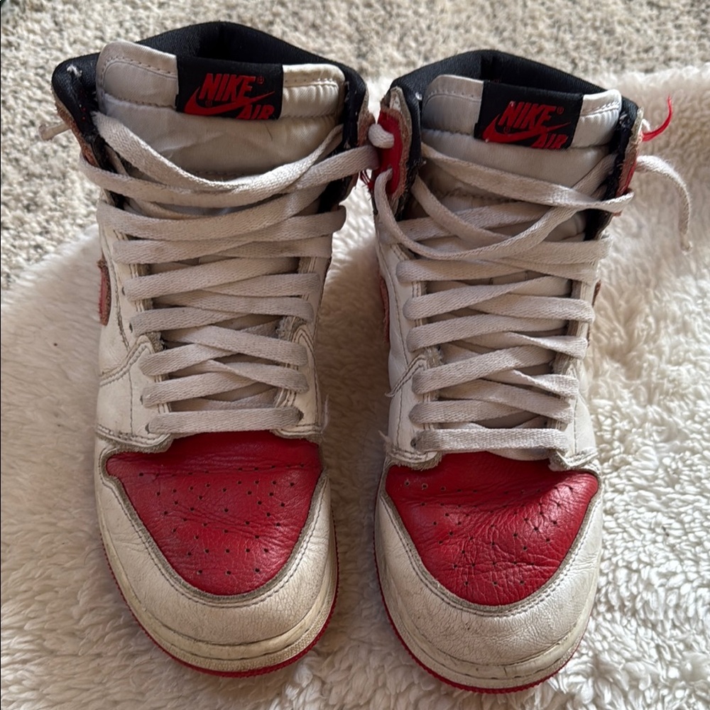 Nike Air High-Top Sneakers Red and White